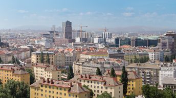 Things to do in Vienna Austria from a walking tour Vienna to day trips from Vienna. Explore the Vienna Old Town. Panorama view of the Austrian capital, Vienna. The City scape includes the famous St. Stephens Cathedral in the right of the picture.